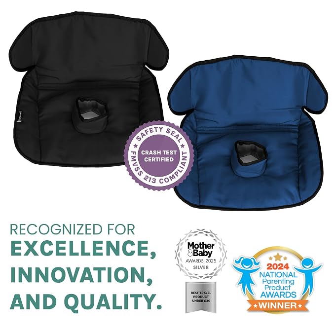 Lynmark® 2x Potty Training Car Seat Protector for Child Car Seat- Waterproof Soft Car Seat Piddle Pads for Toddlers, Baby- Travel-Friendly Washable Liner for Spills, Nappy Leak, Accident- Navy & Black