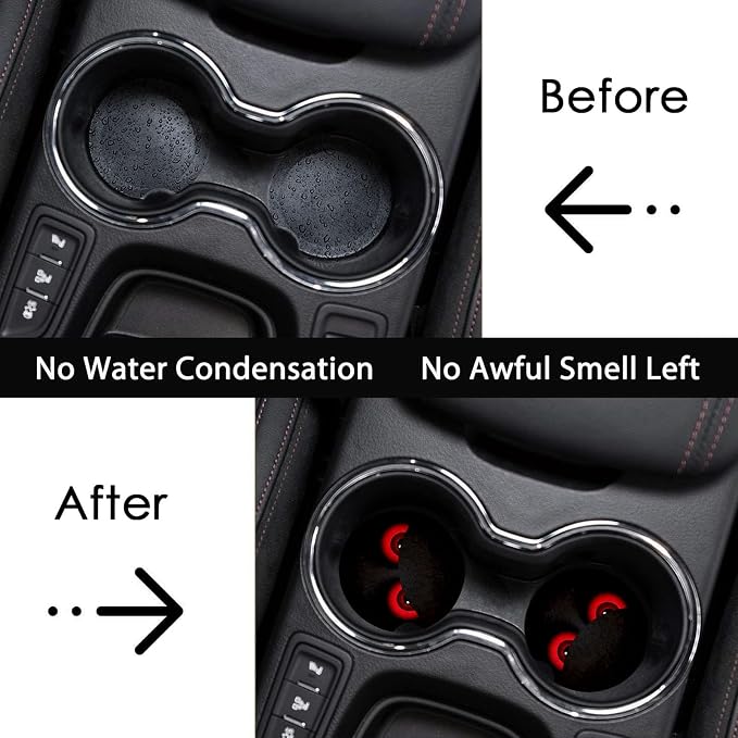 2 Pack Red Eye Car Cup Holder Coasters Universal Neoprene Coasters | 2.75" Universal Size Anti Slip Rubber Mat, Auto Cup Holder Accessories for SUV Truck, Red Eye Gifts for Women Men Mom