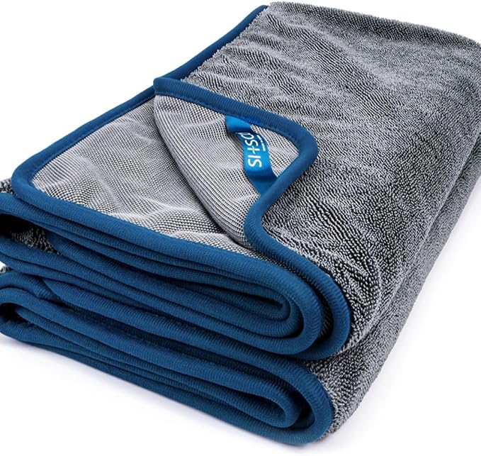 SHSCLY 2-Pack XL Twist-Loop Microfiber Car Drying Towels, Gray, 29 x 33 in | Absorbent, Full-Vehicle Drying, Easy Control When Wet, Gentle on Paint & Coatings, Lint-Free, Auto Detailing, SUVs & Trucks