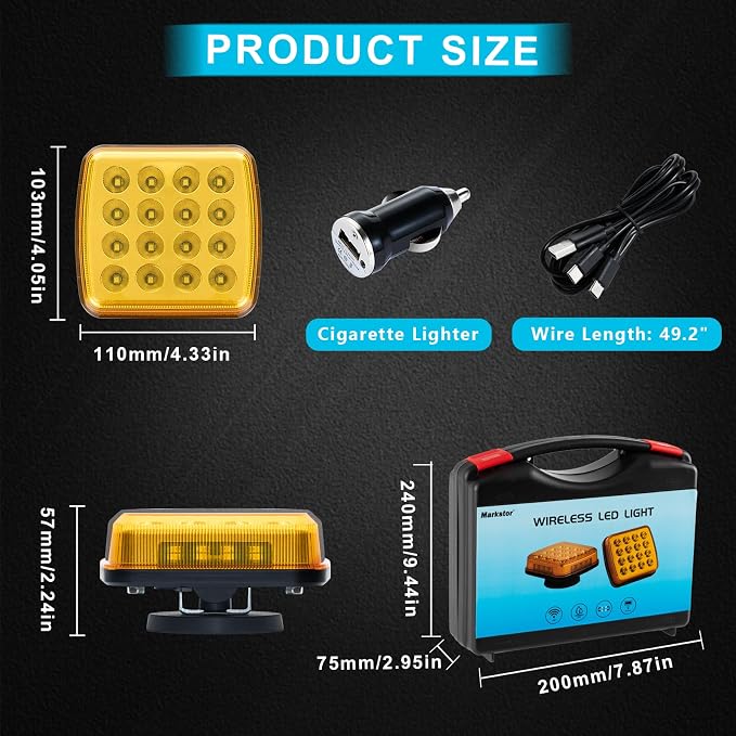 Wireless Rechargeable Magnetic LED Road Flares Emergency Strobe Lights for Trucks & Vehicles