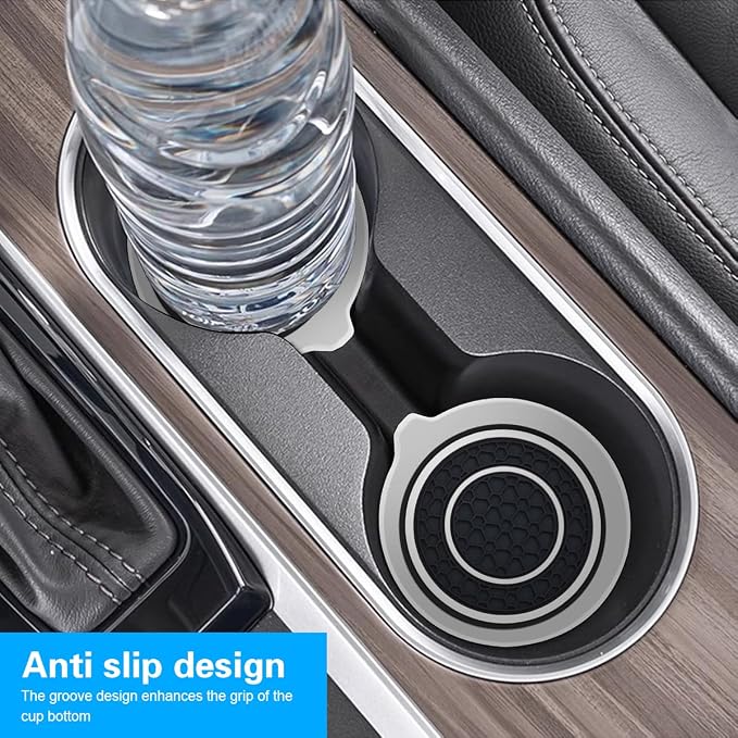 Mandark Car Cup Holder Coaster, 2.75 Inch Non-Slip Vehicle Cup Holder Insert Mats, Dustproof Automotive Interior Console Cup Insulated Pads Accessories, Universal for SUV, Sedan, Truck (White)