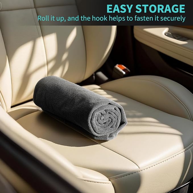 Waterproof 2 Pack Car Seat Towel Cover After Gym(Black,2-Pcs) | Sweatproof Universal Fit Towel Seat Covers Washable Non-Slip Front Towel Bucket Seat Protector