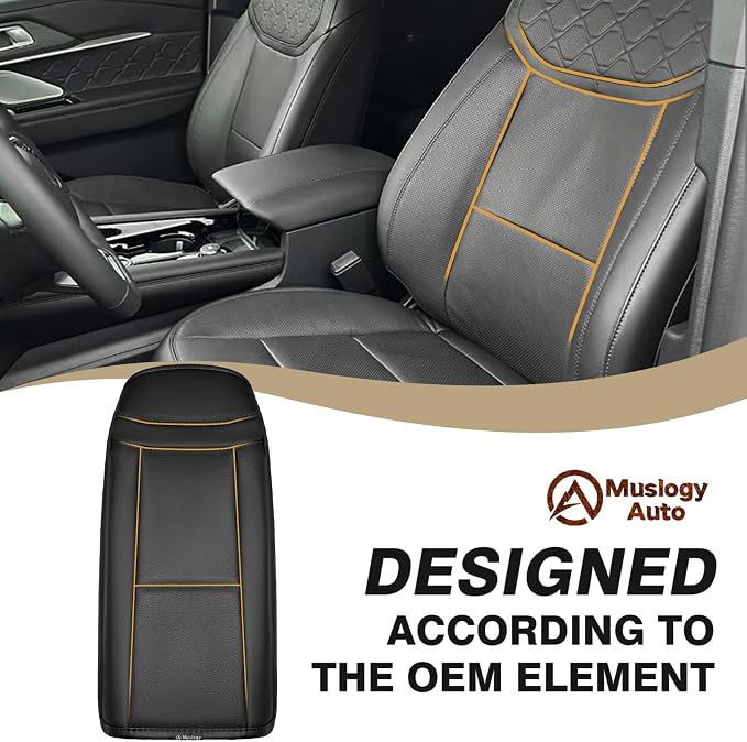 Muslogy Center Console Armrest Cover Fit for Ford Explorer 2020-2024 2025 2026 Accessories, Comfort Armrest Pad Console Lid Cushion Vegan Leather Regular Thick