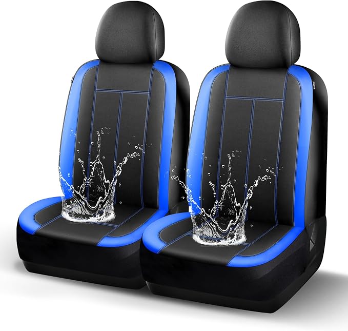 HChengkikz 2 Pack Front Neoprene Car Seat Covers | Waterproof Comfortable Seat Protectors, Airbag Compatible Universal Fit for Sedans, SUVs, Trucks, Vans