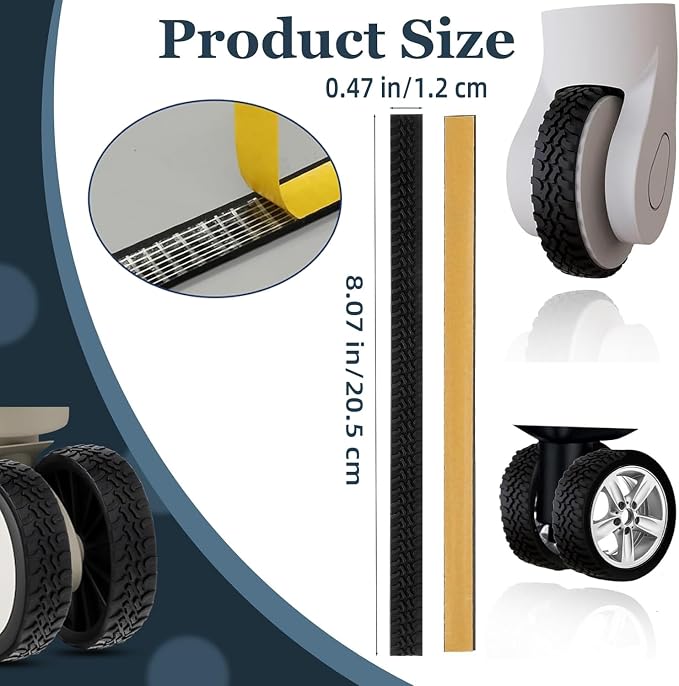 10 Pcs Luggage Wheels Covers Silicone, Suitcase Wheel Covers, Cuttable Silicone Luggage Wheel Protector, Silent Noise Reduction Shock for Spinner Wheel Suitcases or Office Chair Caster Grey Y