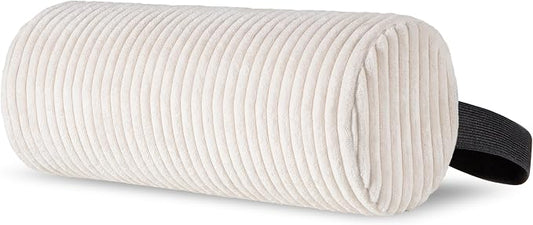 HIGOGOGO Lumbar Roll Lumbar Support Pillow for Office Chairs, Cars, and Gaming Chairs, Back Cushion with Washable Cover & Adjustable Strap to Relieve Back Pain and Improve Posture, 15"x6"x5", Beige