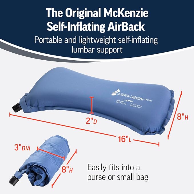 OPTP The Original McKenzie Self-Inflating AirBack Travel Lumbar Support Pillow