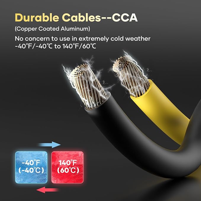 Heavy Duty Jumper Cables, 2 Gauge 20 Feet 800 Amp Automotive Booster Cables for Car Battery, for Car, SUV and Trucks Battery, with Carry Bag, Gloves, Brushes