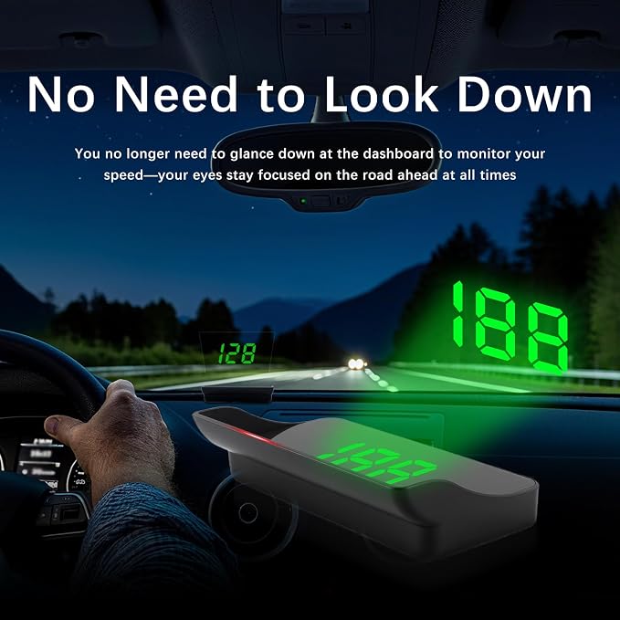 2026 New Heads up Display for Cars,Day & Night Readable Digital Speedometer for Car,Universal Plug & Play Hud Display Car Windshield for Safer Driving in Sedan SUV Truck