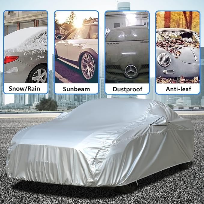 Tecoom Car Cover Windproof for All Weather, Fit for Mazda MX-5, Alpine A110, Audi TT Coupe, Toyota GR86, Subaru BRZ, Nissan 370Z, Porsche 718, BMW Z4 etc, 167-172" Length Coupe/Convertible/Sport Car