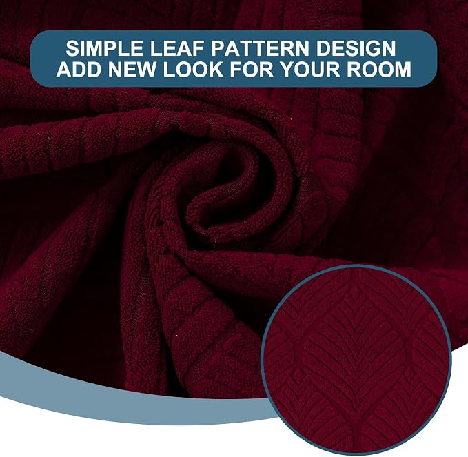 Removable Washable Dining Chair Seat Covers Set of 6,Stretch Jacquard Chair Seat Cushion Protector Slipcovers, Rear Covers