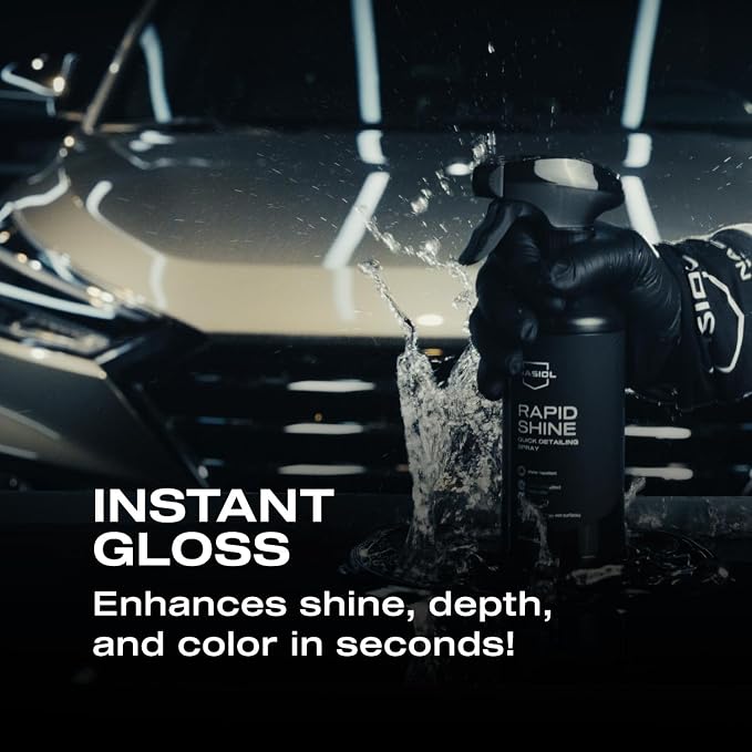 Nasiol RapidShine Quick Detailer Spray, Hybrid Water Based Formula, High Gloss, Super Slickness, Hydrophobic, Enhanced Color, WetCoat Easy to Use Car Nano Coating Spray,17fl oz