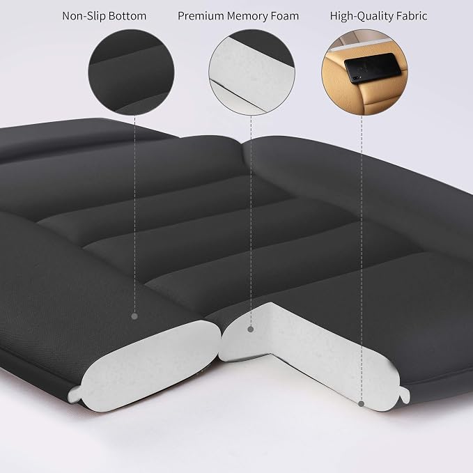 Lofty Aim Car Seat Cushion for Driving, Memory Foam Driver Seat Cushion | Car Seat Cushion for Long Driving, Automotive Seat Cushion for Pain Relief, Car Seat Pillow Fits Most Vehicles, Office, Black