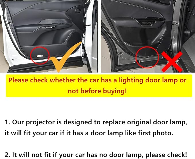 Car Led Logo Projector Puddle Light Compatible with Corolla/Camry/Highlander/Tundra/4 Runner/Sienna/Prius/Venza/Sequoia/Crown, 2-Pack Non Fading 4K-HD Ghost Shadow Door Lamp