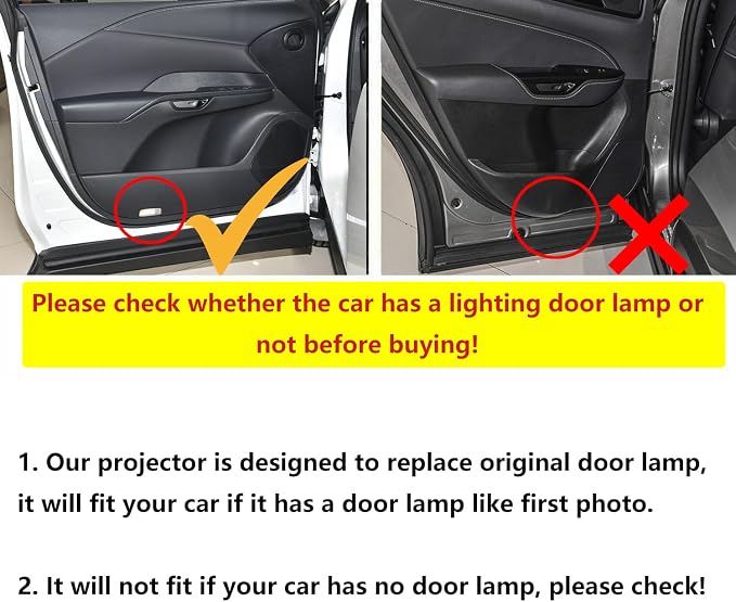 Car LED Logo Projector Puddle Light Compatible with Toyota Corolla/Camry/Highlander/Tundra/4Runner/Sienna/Prius/Venza/Sequoia/Crown, 4K-HD, Ghost Shadow Door Lamp, 2-Pack
