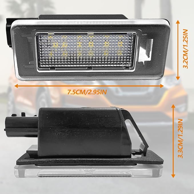 LED License Plate Light Tag Lamp Assembly, Compatible with 19-Up Altima L34, 20-Up Sentra B18, 19-Up Versa Sedan N18, 21-Up Rogue T33, Powered by 18-SMD 6000K(2 Pcs White)