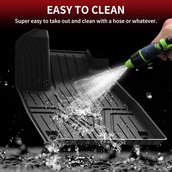 LASFIT Floor Mats for Honda Pilot 2023 2024 2025 2026 (7&8 Seats), All Weather Custom Fit TPE Odorless Anti-Slip Floor Liner 1st & 2nd & 3rd Row, Black