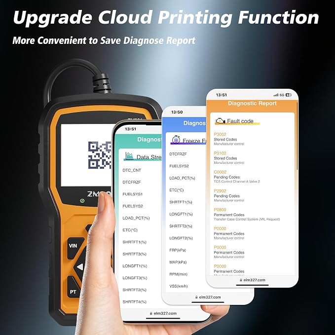 ZMOON ZM301 OBD2 Scanner Diagnostic Tool, Car Code Reader Scan Tools | Enhanced Check Engine Light Clear, Universal OBDII EOBD System Auto Reader for All Vehicles After 1996