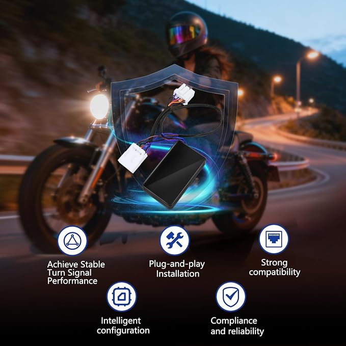 Briidea Load Equalizer & Stabilizer Resistor Compatible with Harley Davidson Motorcycles, NOT FOR 2008 SOFTAIL ROCKER C, LED Turn Signal Controller, Plug & Play, Fixes No Flash & Hyper Flash