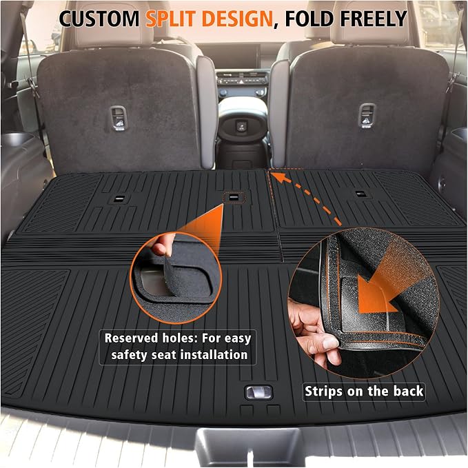 All Weather Car Floor Mats Cargo Liner with Backrest Mat for 2026 Hyundai Palisade 7&8 Seats (Only Fit Fuel), TPE Rubber Liners Full Set Automotive Mats for 2026 Hyundai Palisade Accessories