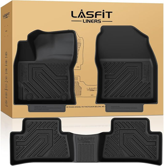 LASFIT Floor Mats Custom Fit for Toyota Corolla Cross 2022-2026（Fit Hybrid AWD Not Fit Gasoline）, All-Weather Protection TPE 1st & 2nd Row Car Liners for Toyota Accsessories, Easy to Clean, Black