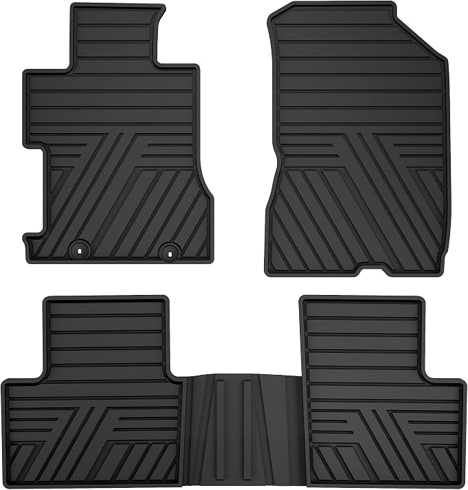 Rubber Floor Mats for Honda Civic Sedan 2006-2011 (Not Fit Coupe) | All Weather Heavy Duty Car Mats Fit for Civic, 1st & 2nd Row, Black