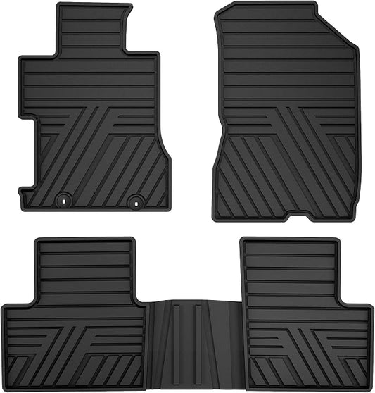 Rubber Floor Mats for Honda Civic Sedan 2006-2011 (Not Fit Coupe) | All Weather Heavy Duty Car Mats Fit for Civic, 1st & 2nd Row, Black