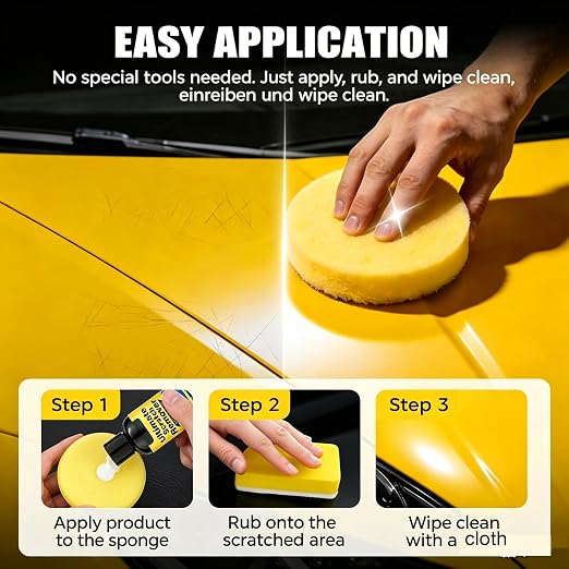 NanoPolix Car Scratch Remover, Car Scratch Remover Kit, Quick Repair Scratches and Restore Shine for Deep Scratches, All Paint Colors Polishing Kit, 100g/3.53oz (1 Set)
