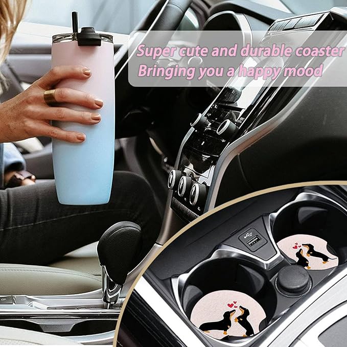 2 Pack Spider Car Coasters for Cup Holders,Neoprene Anti Slip Mat | 2.75" Universal Size,Auto Rubber Drink Coasters Decor Car Accessories Interior Spider Gifts for Women Men