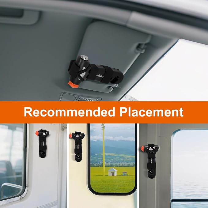 Car Safety Hammer, 3 in 1 Emergency Escape Tool with Window Breaker and Seat Belt Cutter, Window Glass Hammer, Road Trip Essential and Must Haves (Pink and Black)