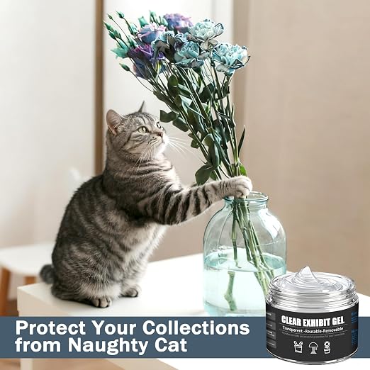 10 Oz Exhibits Gel for Museum, Adhesive Putty Wax for Fixing Collections | Clear, Removable & No Residue, Reusable, Fix Figurines and Decorations to Prevent Vibration, Falling, Small Earthquake Putty