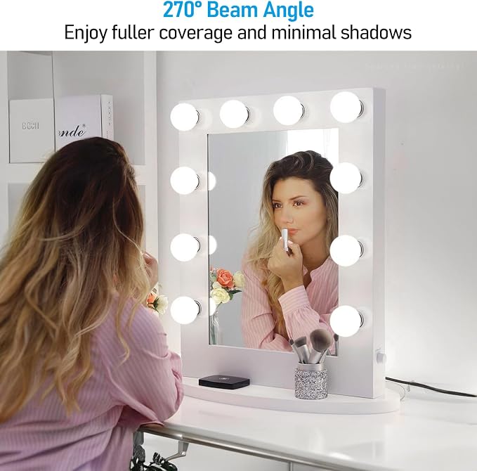 TORCHSTAR 12-Pack G25 LED Light Bulbs, 5W 450LM, Dimmable, 5000K | UL Listed, 40W Equivalent Daylight Vanity Globe Round Bulbs, E26 Base Decorative Bulb, for Bathroom Vanity or Mirror