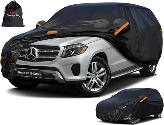 Kayme 7 Layers SUV Car Cover Custom Fit for Mercedes Benz GLS Class GLS450 GLS580 GLS63 (2015-2026), Waterproof All Weather for Automobiles,Rain Sun UV Protection.Black