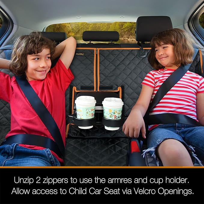 Car Seat Cover Waterproof Back Seat Cover for Kids and Dogs Without Smell Heavy Duty and Nonslip Rear Seat Protector Non Stick Fur Bench Seat Cover for SUV Van Easy to Install Machine Washable