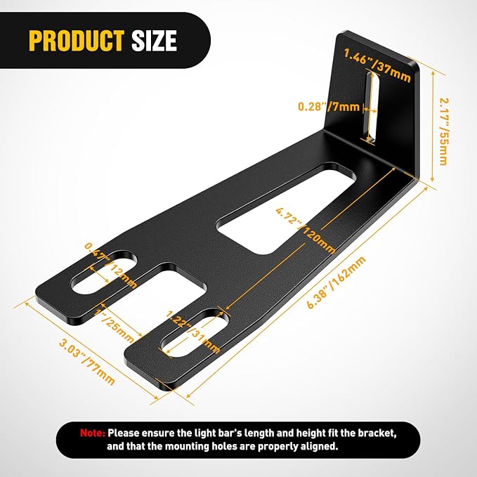 Nilight Front Lower Hidden Bumper Mounting Brackets for 20inch Straight LED Light Bar Compatible with 2009-2018 Dodge Ram 2500 3500