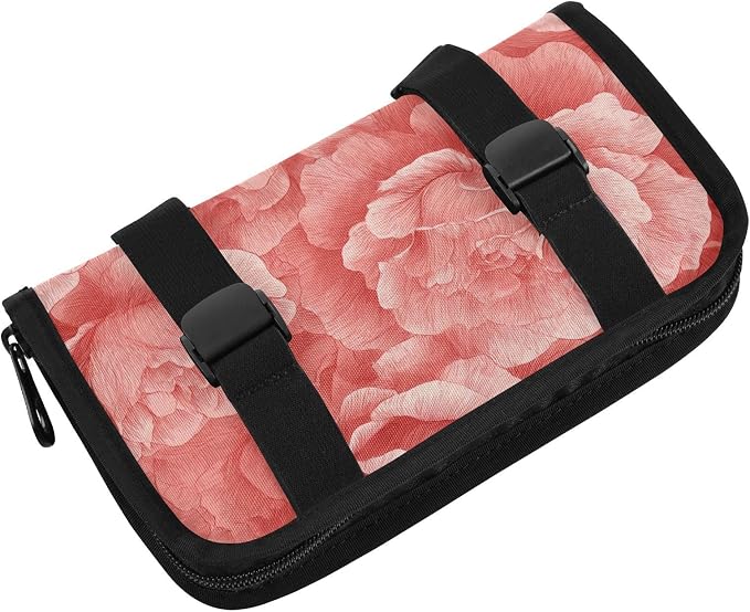 Car Tissue Holder Car Napkin Holder Tissue Box Dispenser Storage Case Sun Visor Mask Holder Accessories with Adjustable Straps Reusable Refillable Red Roses Petals