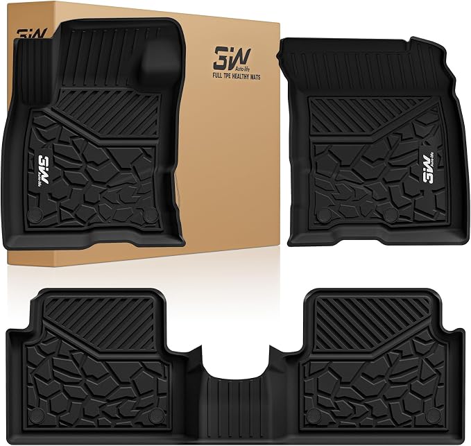 3W Ford Maverick Floor Mats Fit for 2022-2025 2026 (Only Fits Gasoline Models) 1st & 2nd Row All Weather Floor Liners for Ford Maverick,Black