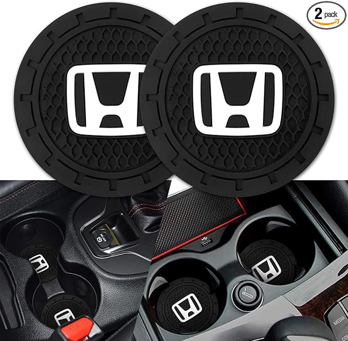 Car Cup Holder Coaster for Honda Accord Civic Fit CRV Pilot EX CR-V EX-L | Silicone, 2.76 Inch, 2 Pieces
