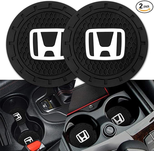 Car Cup Holder Coaster for Honda Accord Civic Fit CRV Pilot EX CR-V EX-L | Silicone, 2.76 Inch, 2 Pieces