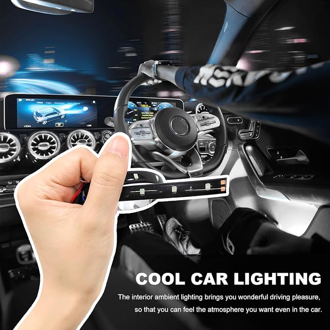 Wevdn 6 PCS 15 LED Strip Underbody Light, DC 12V 1Ft Flexible Underglow Car LED Light Strip with 6 Inch Wire, Waterproof LED Interior Exterior Decoration for Car Truck Motorcycle (White)