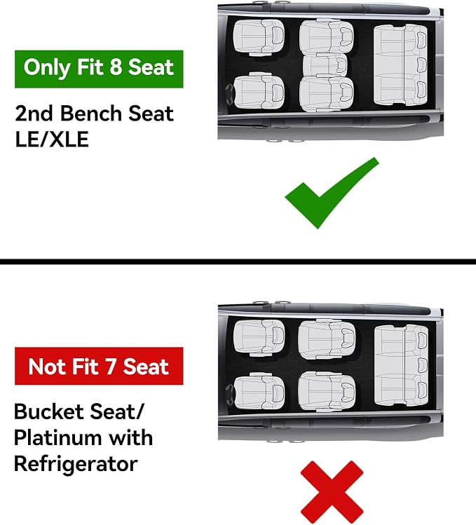 3W Floor Mats for Toyota Sienna 2021-2026 8 Seat LE/XLE, TPE All Weather Custom Fit Floor Liner for Toyota Sienna 1st, 2nd and 3rd Row, Black (Only for 8 Passenger)
