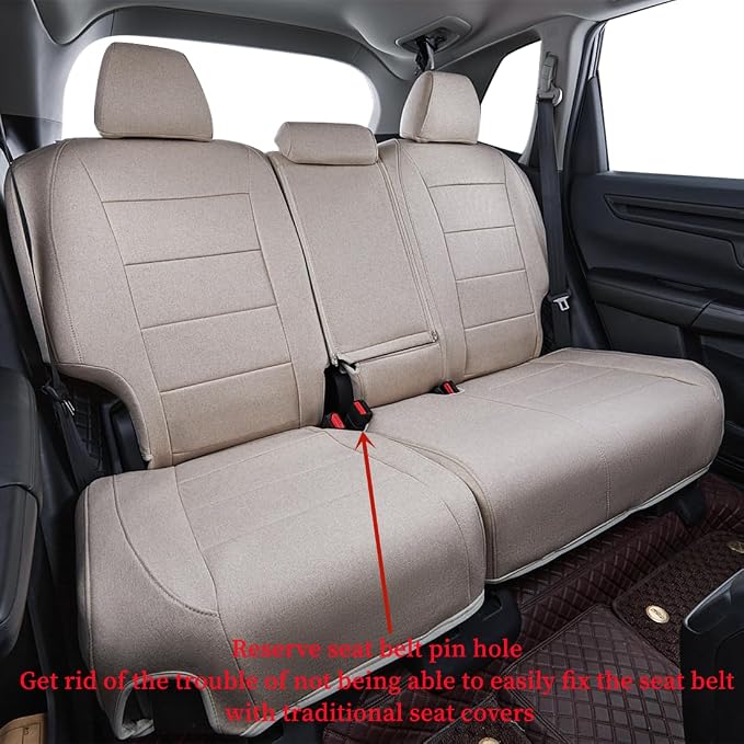 coverdream Custom Front Seat Covers Compatible with Select Toyota Tacoma Double Cab 2016 2017 2018 2019 2020 2021 2022 2023 Models (Beige,Full Set)