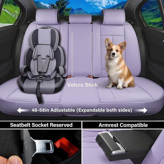 Coverado Car Seat Covers, Seat Covers for Cars, Waterproof Leather Auto Seat Protectors, Leather Car Seat Cushion, Car Interiors Accessories Universal Fit for Most Cars