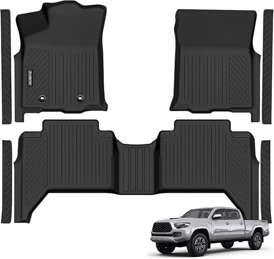 Naibeve Floor Mats for 2018-2023 Toyota Tacoma Double Cab | All Weather Custom Fit Floor Mats, Door Sill Guards Interior Protector accessories