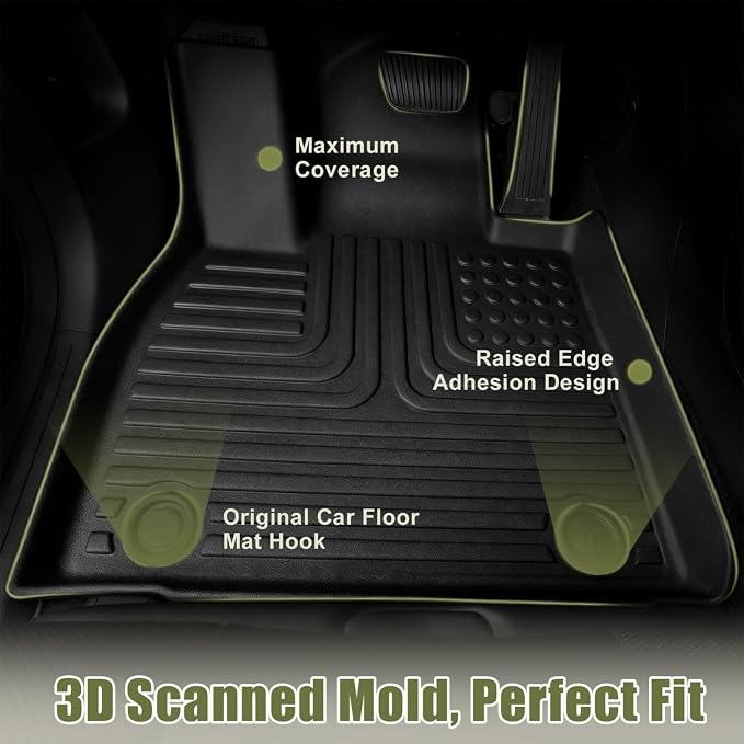 Priprilod Floor Mats Fit for Kia Optima 2011-2015 All Weather Protector TPE Floor Liners Custom Fit Car Mats Non-Slip