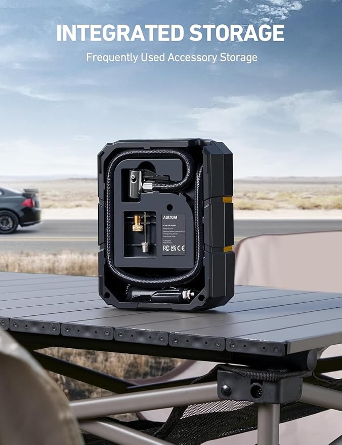 AstroAI S1 Tire Inflator Portable Air Compressor 12V DC 150PSI with Digital Gauge, Auto Shut-Off Preset Pressure Fast Inflation, Compact Air Pump for Car Tires, Motorcycle, Bike, Ball, Inflatables