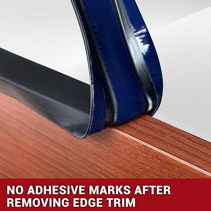 Rubber Edge Trim, Flexible Self Adhesive U Shaped Peel and Stick Edge Banding, 1-1/2"(38mm) U Channel Edge Protector, Edge Guards for Woods, Furniture, 20Ft, Black Color