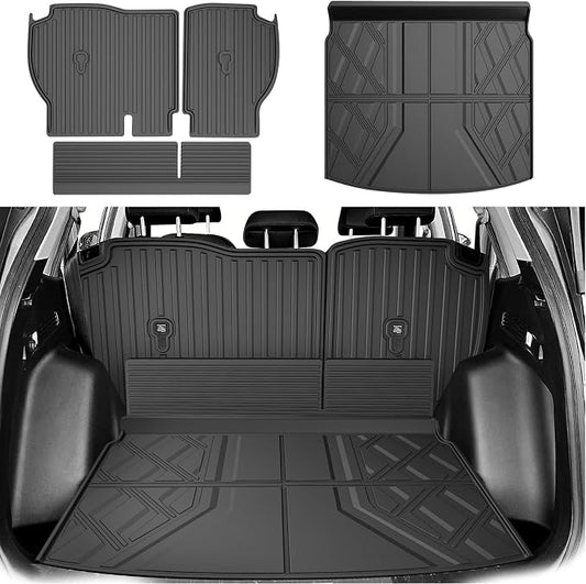 Cargo Liner Fit for Honda CRV 2023-2026 (Gasoline & Hybrid) | TTX LIGHTING Cargo Mat (Upper Deck) with Back Seat Protectors All-Weather TPE CR-V Accessories Backrest Mats