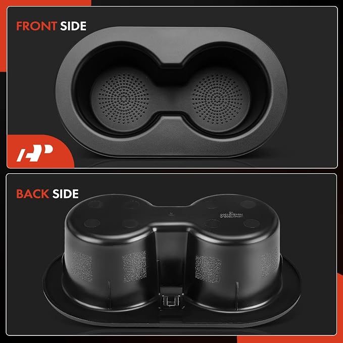A-Premium Rear Seat Dual Cup Holder Compatible with Dodge Dakota 2005-2011, Ram 1500 2500 2002-2010, Ram 3500 2006-2010, Ram 4500 5500 2008-2010, Black, Replace# 5HD65DX9AC