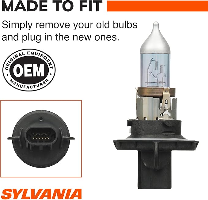 SYLVANIA - H13 SilverStar - High Performance Halogen Headlight Bulb, High Beam, Low Beam and Fog Replacement Bulb, Brighter Down Road with Whiter Light (Contains 2 Bulbs)